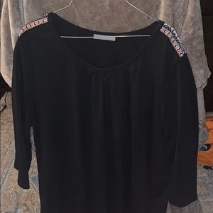 Loveappella size 2X black top w embellish detail
